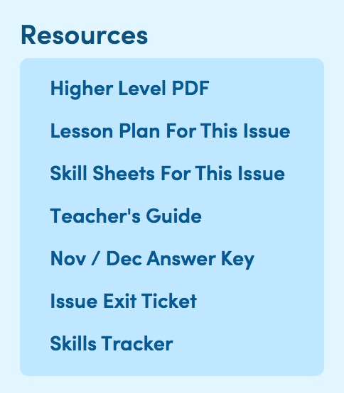 teaching resources sidebar